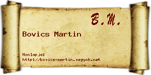 Bovics Martin névjegykártya